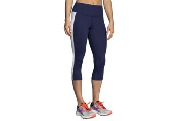 Image of Brooks Greenlight Running Capri - Womens, Navy/White, Extra Large, 221349447.040