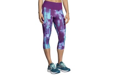 Image of Brooks Greenlight Running Capri - Womens, Violet Pulse/Violet, Large, 221349561.035