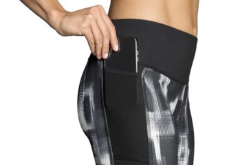 Image of Brooks Greenlight Running Capri - Womens, White Pulse/Black, Large, 221349182.035