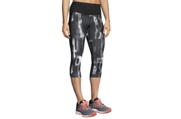 Image of Brooks Greenlight Running Capri - Womens, White Pulse/Black, Large, 221349182.035