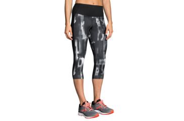 Image of Brooks Greenlight Running Capri - Womens, White Pulse/Black, Medium, 221349182.030