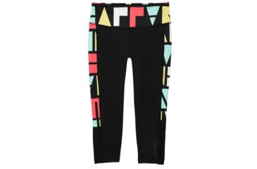 Image of Brooks Greenlight Women's Running Capri, Black/Multi Alpha, Small, 221227-Blk/MultiAlpha-S