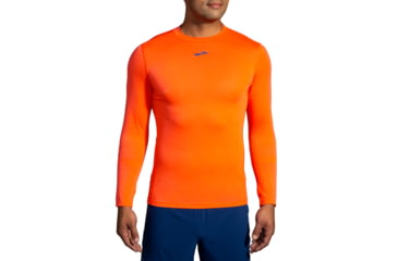 Image of Brooks High Point Long Sleeve Shirt - Mens, Bright Orange, Medium, 211474836.030