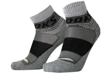 Image of Brooks High Point Quarter Sock, Asphalt/Black, L, 280500012.035