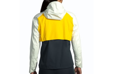 Image of Brooks High Point Waterproof Jacket - Womens, Lemon/Ecru/Glacier Green, Medium, 221608761.030