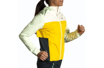 Image of Brooks High Point Waterproof Jacket - Womens, Lemon/Ecru/Glacier Green, Medium, 221608761.030