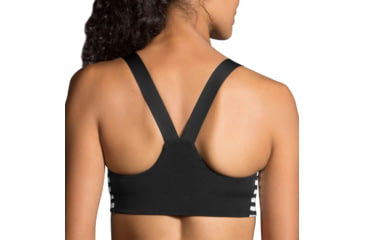 Image of Brooks Hot Shot Sports Bra, Black/White Stripe, Small, 300628032.025