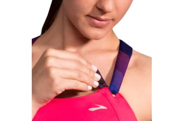 Image of Brooks Juno Sports Bra, Dahlia/Market Haze, 32 C, 350071603.0321C