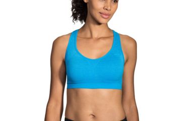 Image of Brooks JustRight Racer Bra - Women's, Heather Sky, Small, 300574422.025