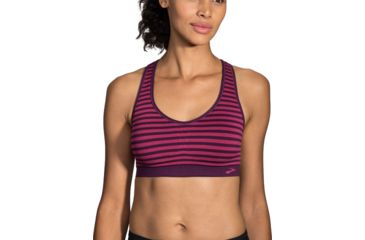 Image of Brooks JustRight Racer Bra - Women's, Plum/Iris, Small, 300574516.025