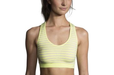 Image of Brooks JustRight Racer Sports Bra, Reed Stripe, Small, 300574369.025
