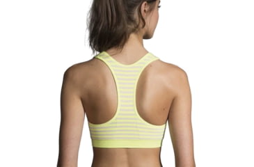 Image of Brooks JustRight Racer Sports Bra, Reed Stripe, Small, 300574369.025