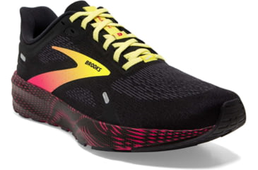 Image of Brooks Launch 9 Running Shoes - Mens, Black/Pink/Yellow, 14.0, 1103861D016.140