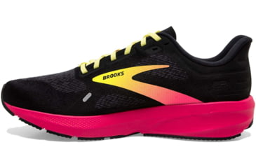 Image of Brooks Launch 9 Running Shoes - Mens, Black/Pink/Yellow, 14.0, 1103861D016.140
