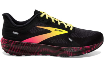 Image of Brooks Launch 9 Running Shoes - Mens, Black/Pink/Yellow, 14.0, 1103861D016.140
