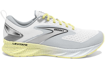 Image of Brooks Levitate 6 Running Shoes - Womens, Medium, White/Oyster/Yellow, 8.0, 1203831B137.080