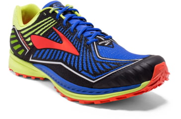 Image of Brooks Mazama Trail Running Shoe - Men's-Blue/Lime/Red-Medium-13