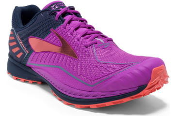 Image of Brooks Mazama Trail Running Shoe - Women's-Purple/Peacoat/Coral-Medium-9.5