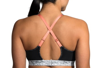 Image of Brooks Moving Comfort FastForward Crossback Bra - Womens, Black Marble/Rose Gold, S, 300633089.025