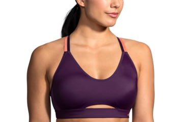 Image of Brooks Moving Comfort FastForward Free Bra - Womens, Berry/Rose Gold, S, 300636543.025