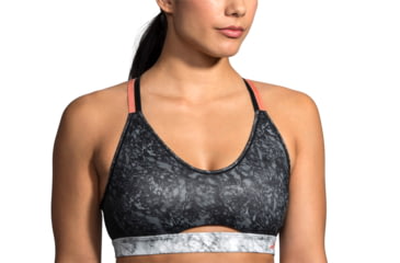 Image of Brooks Moving Comfort FastForward Free Bra - Womens, Black Marble/Rose Gold, S, 300636089.025