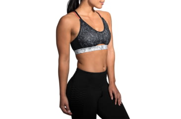 Image of Brooks Moving Comfort FastForward Free Bra - Womens, Black Marble/Rose Gold, S, 300636089.025