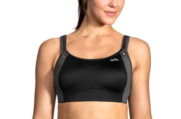 Image of Brooks Moving Comfort Fiona Bra - Womens, Black/Asphalt, 32-D, 350064019.0321D
