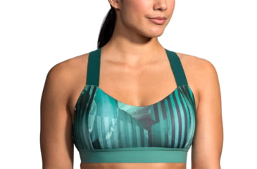 Image of Brooks Moving Comfort Hot Shot Bra - Womens, Teal Canyon/Teal/Forest, S, 300638380.025