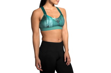 Image of Brooks Moving Comfort Hot Shot Bra - Womens, Teal Canyon/Teal/Forest, S, 300638380.025