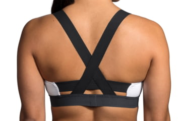 Image of Brooks Moving Comfort Hot Shot Bra - Womens, White/Asphalt/Black, M, 300638174.03