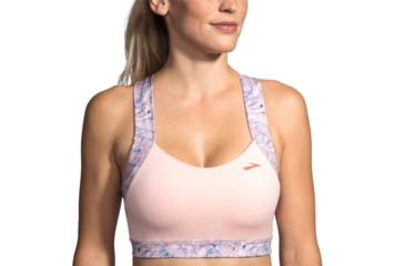 Image of Brooks Moving Comfort UpLift Crossback Bra - Womens, Quartz/Quartz Marble/Berry, XL, 300616682.04