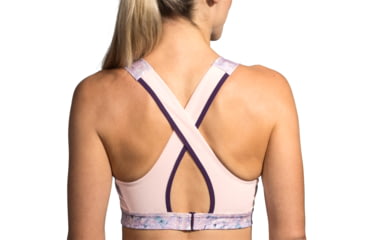 Image of Brooks Moving Comfort UpLift Crossback Bra - Womens, Quartz/Quartz Marble/Berry, XL, 300616682.04