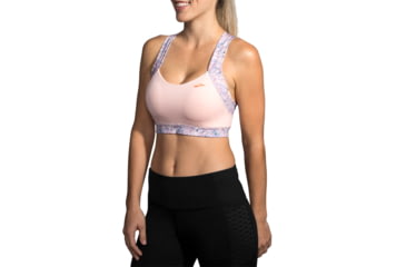 Image of Brooks Moving Comfort UpLift Crossback Bra - Womens, Quartz/Quartz Marble/Berry, XL, 300616682.04