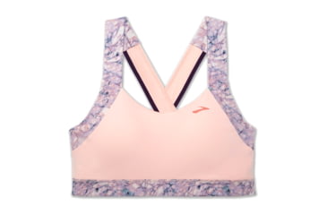 Image of Brooks Moving Comfort UpLift Crossback Bra - Womens, Quartz/Quartz Marble/Berry, XL, 300616682.04