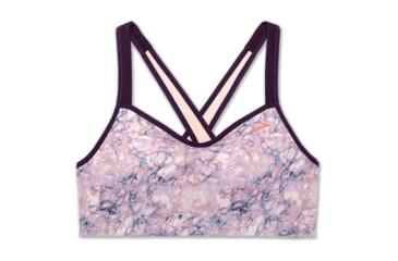 Image of Brooks Moving Comfort UpRise Crossback Bra - Womens, Quartz Marble/Berry, M, 300614616.03