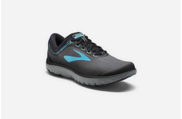 Image of Brooks PureFlow 7 Womens Road Running Shoes, Grey/Black/Green, 12 US, Medium, 1202621B067.120