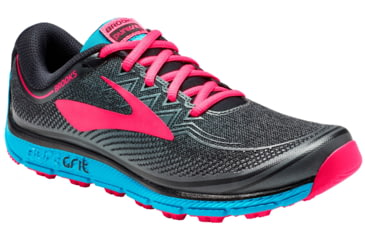 Image of Brooks PureGrit 6 Trail Running Shoe - Women's-Black/Ebony/Diva Pink-Medium-7.5