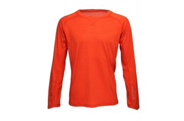 Image of Wool Long Sleeve Shirt - Mens-Fiery Orange-Large