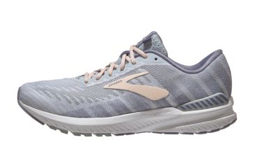 Image of Brooks Ravenna 10 - Womens, White/Grey/Pale Peach, Medium, 8.0, 1202861B110.080