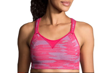 Image of Brooks Rebound Racer Sports Bra, Dahlia Ikat Jacquard, 32 C, 350037690.0321C