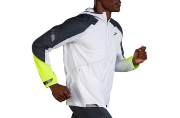 Image of Brooks Run Visible Convertible Jacket - Mens, White/Asphalt/Nightlife, L, 211406134.035