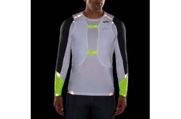 Image of Brooks Run Visible Convertible Jacket - Mens, White/Asphalt/Nightlife, L, 211406134.035