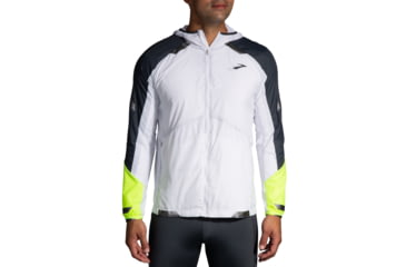 Image of USED Brooks Run Visible Convertible Jacket - Men's, White/Asphalt/Nightlife, XL, 211406134.040, EDEMO1