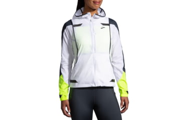 Image of Brooks Run Visible Convertible Jacket - Womens, White/Asphalt/Nightlife, S, 221560134.025