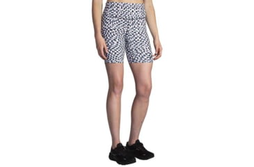 Image of Brooks Spark 8 Short Tight - Women's, Speed Check B/W, Large, 221662004.035