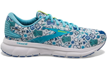 Image of Brooks Trace 2 Running Shoes - Womens, Medium, White/Nightlife/Bluefish, 6.0, 1203751B135.060