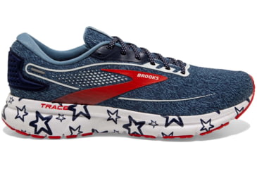 Image of Brooks Trace 2 Running Shoes - Mens, White/Peacoat/Poppy, 12.5, 1103881D174.125