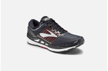 Image of Brooks Transcend 5 Mens Road Running Shoes, Ebony/Black/Red, 11 US, Medium, 1102761D080.110