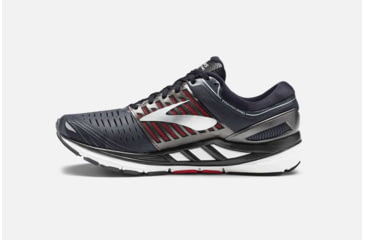 Image of Brooks Transcend 5 Mens Road Running Shoes, Ebony/Black/Red, 11 US, Medium, 1102761D080.110
