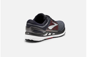 Image of Brooks Transcend 5 Mens Road Running Shoes, Ebony/Black/Red, 11 US, Medium, 1102761D080.110